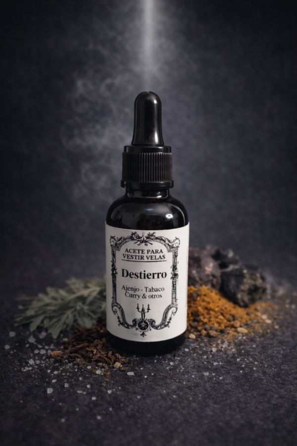 Aceite para vestir velas para "Destierro"