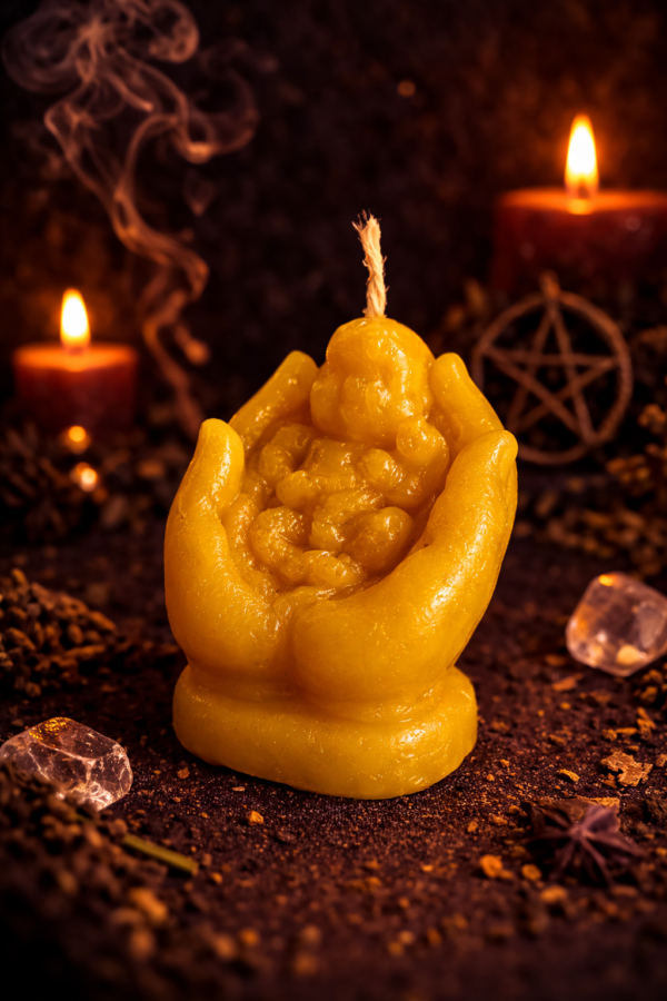 VELA CON FORMA DE BEBÉ EN MANOS