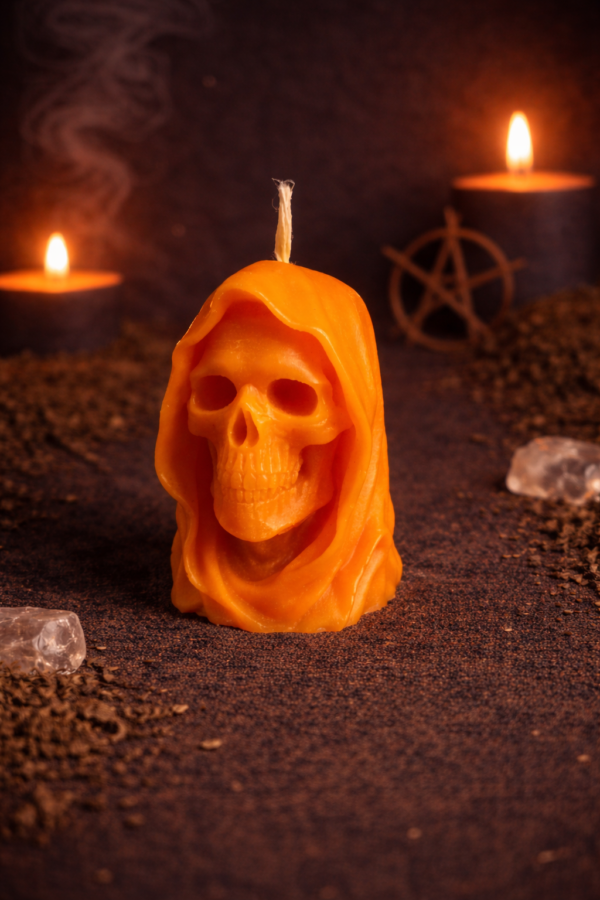 VELA CON FORMA DE MUERTE CON CAPUCHA