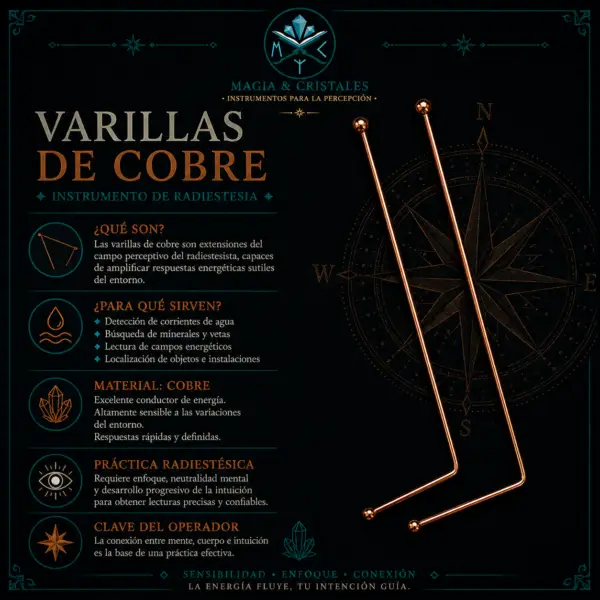 Varillas Radiestesia de Cobre