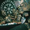 Runas pirograbadas con bolsa estampada Vegvísir