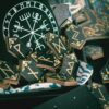 Runas pirograbadas con bolsa estampada Vegvísir