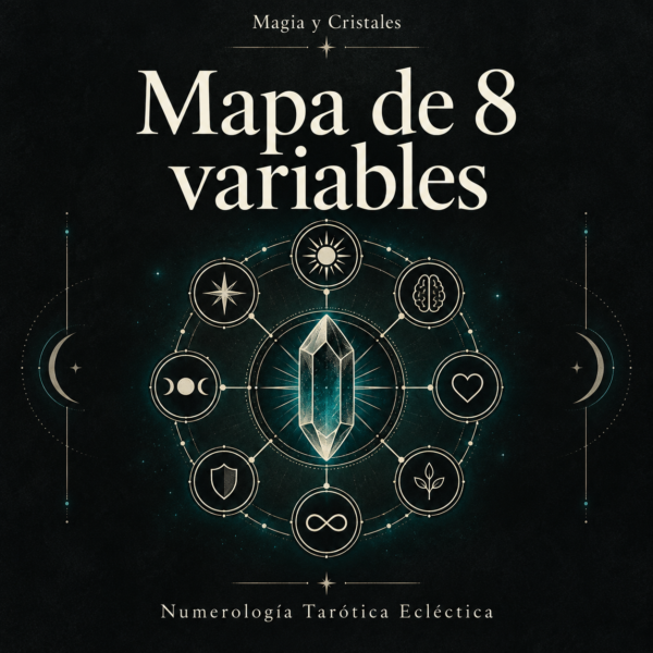 Portada de Mapa de 8 variables, lectura de Numerología Tarótica Ecléctica